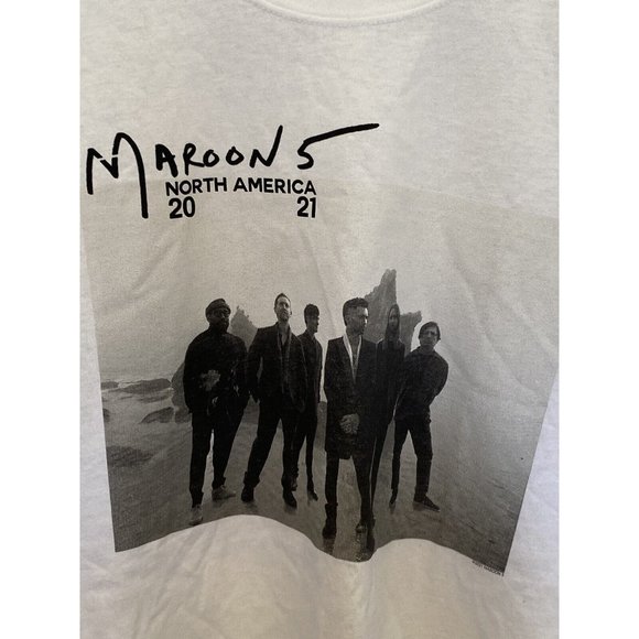 Maroon 5 White T-Shirt Unisex 3XL North America Tour 2021 Music Band NWOT New - Picture 4 of 6